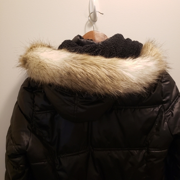 Laundry by Design Black Puffer Jacket Faux Fur Size Small - Picture 11 of 16